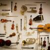 Array of instruments adorn wall in Boyer classroom at Temple